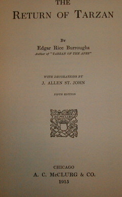 The Return of Tarzan detail